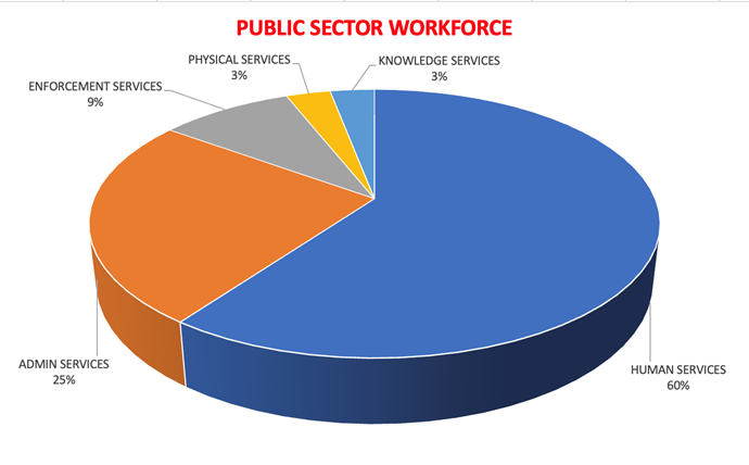 Public sector workforce pie chart